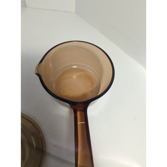 Vintage VISIONS Corning USA 1L Amber Saucepan V-1-N With PYREX Lid V-1-C - Picture 3 of 7